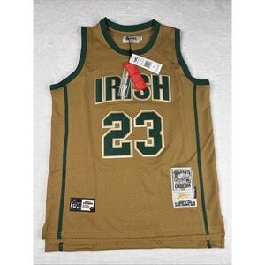 Headgear Mens Irish Lebron James Authentic Basketball  HS Jersey Gold Sz M NWT